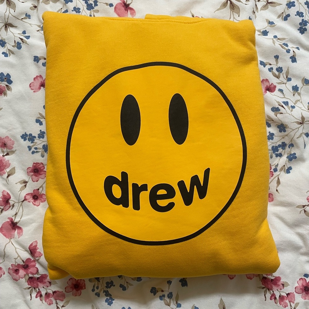 Drewhouse mascot smiley face golden yellow hoodie multiple sizes